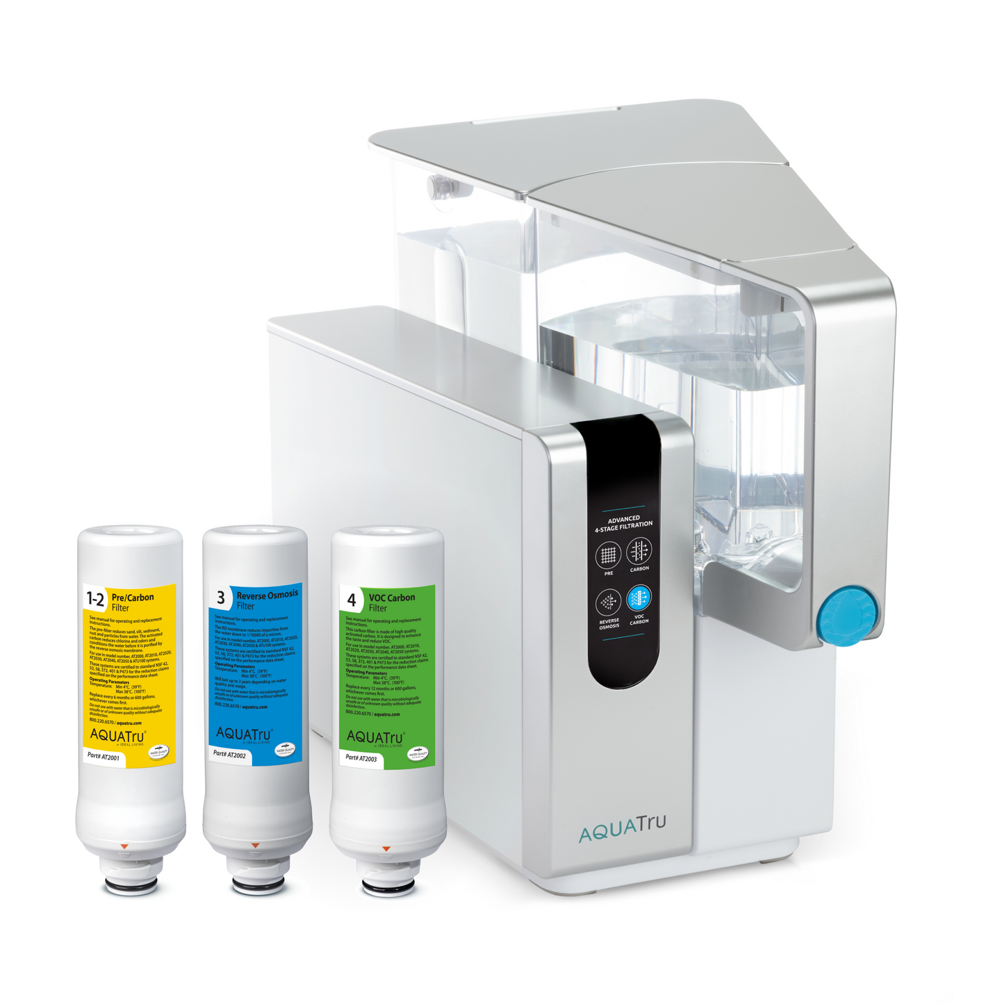 AquaTru One-Year Combo Pack - For Classic Countertop and Under Sink Filters