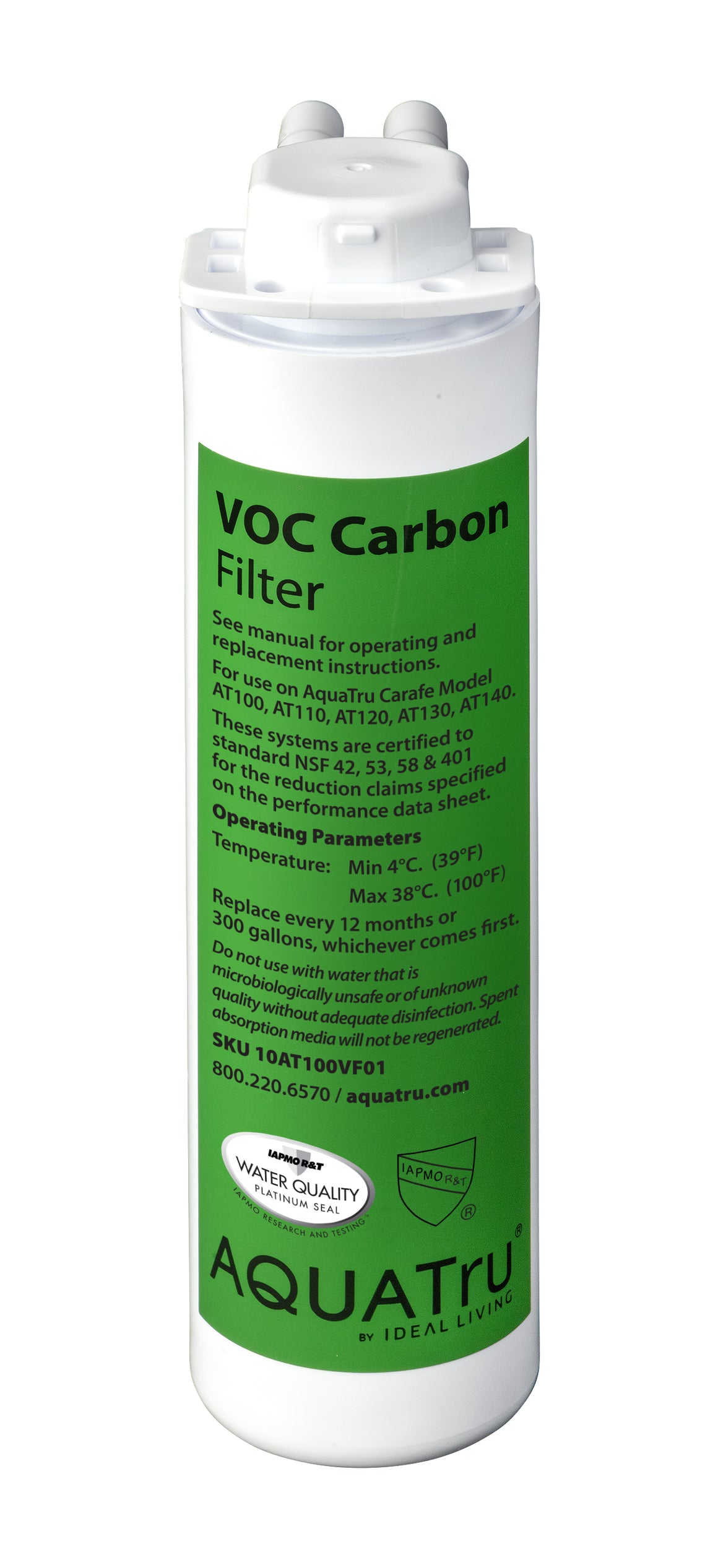 AquaTru Carafe Carbon VOC Filter (use with Carafe model ONLY)