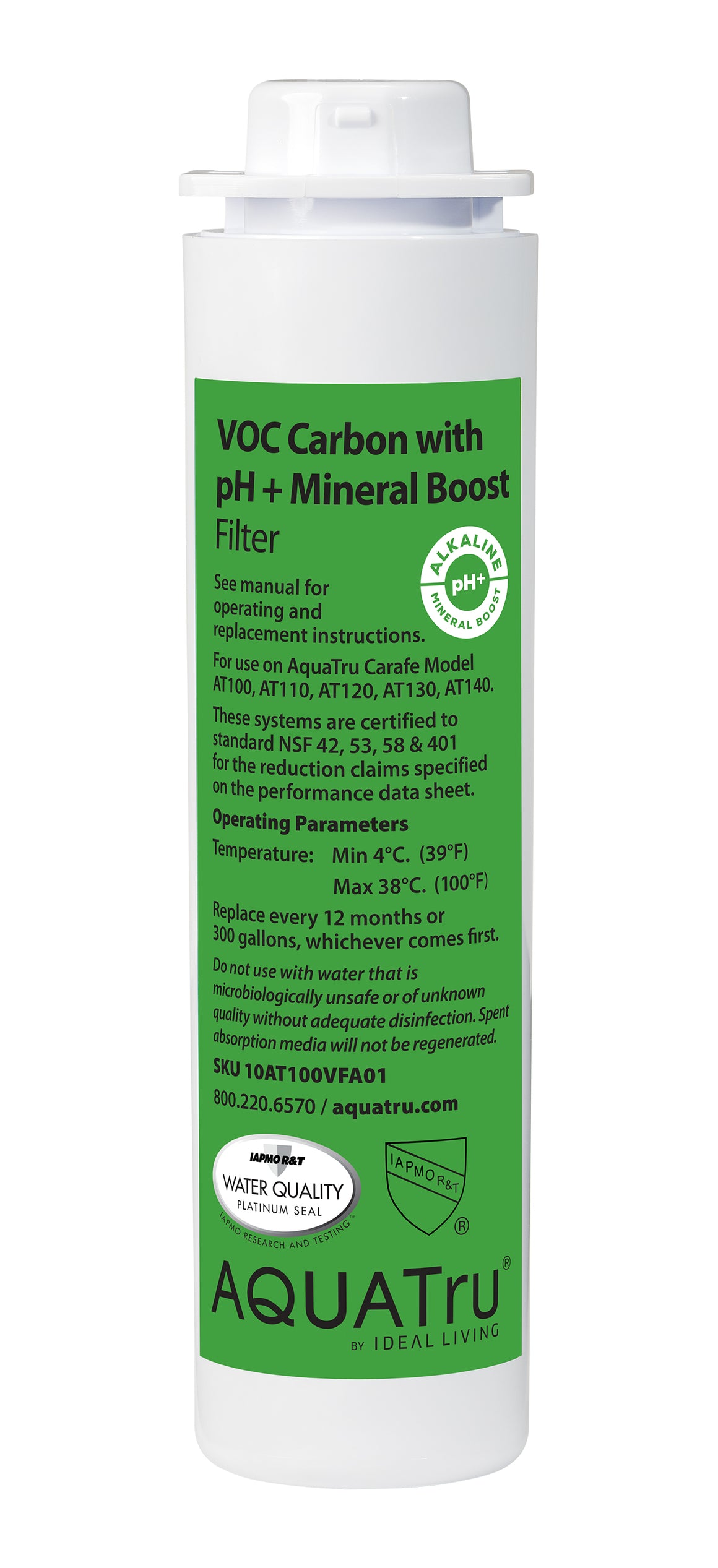 AquaTru Carafe Carbon VOC Filter (use with Carafe model ONLY)